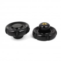 Black Replacement M12 x 75mm Female Thread Knurled Clamping Knob 2 Pcs