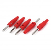 5pcs Audio Speaker Wire Cable 4mm Male Banana Plug Connector Red