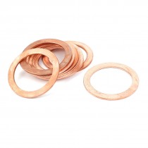 27mm x 36mm x 1 5mm Metric Ring Shape Copper Flat Washer 10 Pcs