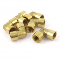 2pcs 1 4PT F F Thread Brass Elbow Connector Water Fuel Pipe Fitting Coupler