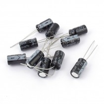 10 Pcs 16V 220uF 105C Radial Lead Electrolytic Capacitor 6mm x 12mm