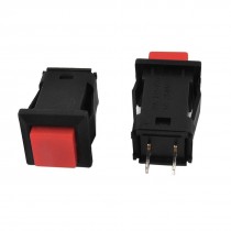 Car Boat Panel Mounted Red Latching SPST on Off 2 Pin Push Button Switch 2pcs
