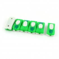 6 Pcs Car Style Button Lamp in Line Cord on Off Switch Green White AC 250V 6A