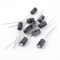 10 Pcs 25V 47uF 105C Radial Lead Electrolytic Capacitor 5mm x 8mm