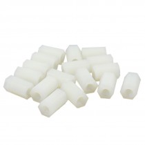 4mm x 12mm M4 Female Thread Nylon PCB Spacer Hex Stand-Off Pillar Nut 20 Pcs