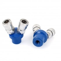 2pcs 1 4BSP Female 2 Way Pass Y Spilit Air Hose Quick Coupler Connector Fitting