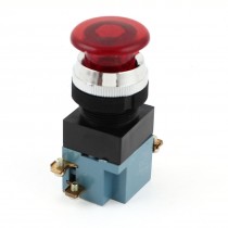 Emergency Stop 24mm Momentary DPST NO+NC 4 Pin Mushroom Push Button Switch
