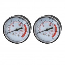 2 Pcs 1/4" PT Male Thread 0-12 Bar 0-170 Psi Pressure Gauge for Air Compressor