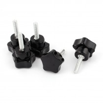 5 Pcs M6 x 25mm Thread 32mm Dia Star Shape Head Clamping Screw Knobs Grips