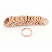 50pcs 18mm OD 14mm ID 1 5mm Thick Copper Washer Flat Ring Oil Brake Line Seal