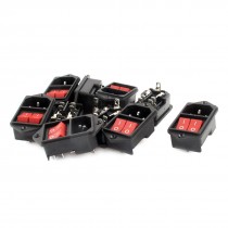 10pcs AC 6A 250V 10A 125V SPST Boat Switch IEC320 C14 Plug Inlet