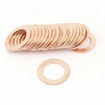 20PCS 18mm OD 12mm ID 1mm Thick Copper Washer Flat Ring Oil Brake Line Seal