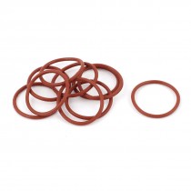 10 Pcs Brick Red Rubber 26MMX 22mmx2mm Oil Seal O Rings Gaskets Washers