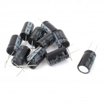 10 Pcs 250V 100uF 105C Radial Lead Electrolytic Capacitor 16mm x 26mm