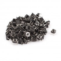 100 Pcs 6x6x5mm Push Button Momentary Through Hole Tact Tactile Switch 4 Pin DIP