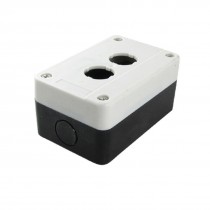 White Black Plastic 2 Holes Push Button Switch Control Case Box