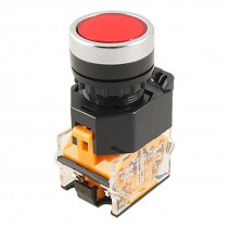 Red Sign Ignition Momentary Push Button Switch 22mm 7/8" 1 NO 1 NC 10A 380V AC