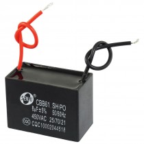 CBB61 8uF AC 450V Rectangle 2-Wire Non Polar Motor Run Capacitor