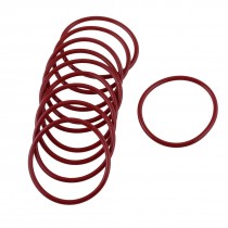 44mm x 39mm x 2.5mm Red Rubber O Shaped Rings Oil Seal Gasket Washer 10 Pcs