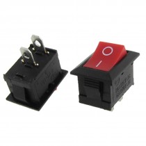 10x Red Button ON-OFF I/O SPST 2 Pin Snap in Rocker Switch 6A/250V 10A/125V AC