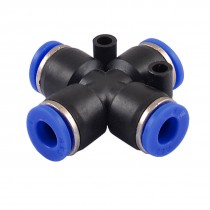 6mm 4 Way Splitter Push in Connector Pneumatic Fittings Black