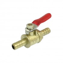 Full Port 8mm Hose Tail Pipe Red PVC Coated Lever Handle Ball Valve