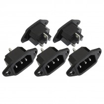 5 Pcs C14 Power Supply Socket Adapter Black for Electric Cooker