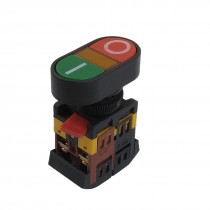AC 600V 10A 1NO 1NC SPST Momentary 220V Yellow Bulb Pushbutton Switch Homgp