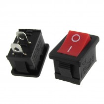 20pcs Red Button ON/OFF I/O SPST 2 Pin Snap in Rocker Switch 6A/250V 10A/125V AC