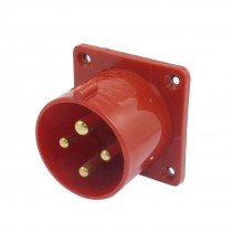 AC 380V-415V 32A 3P+E IEC309-2 Panel Mount Industrial Plug Red
