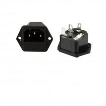 250V 10A 3 Pins IEC 320 C14 Power Inlet Socket w Fuse Holder 10 Pcs