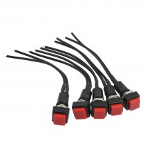 5 x AC 250V 3A 11.5mm Hole 2 Wire Square Momentary Push Button Switch for Car