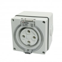 AC 500V 32A IP66 Three Phase 4 Round Pin 56SO432 Industrial Socket Connector