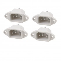 Electric Cooker C14 3 Pin Plug Supply Power Adapter AC 10A 250V 4 Pcs