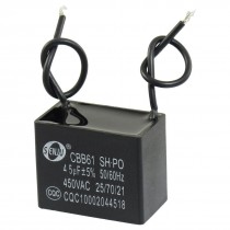 CBB61 4.5uF AC 450V Rectangle 2-Wire Non Polar Motor Run Capacitor