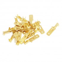 20 Pcs 1/4" Brass Crimp Terminal Cable Male Spade Connector