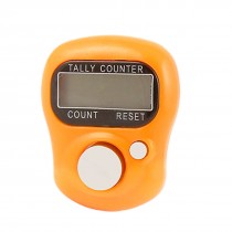 Plastic Band Orange Electronic LCD Finger Tally Counter