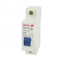 AC 230V/400V 20A 1 Pole 1P On/Off Switch Miniature Circuit Breaker DZ47-63 C20