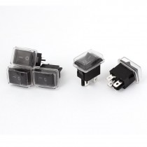 AC 250V 6A 125V 10A 4 Pin DPST on Off Waterproof Rocker Boat Switch 5pcs