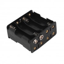 DIY 8 Compartment Dual Sides 1 5V AA Battery Clip Holder Case Box Base Black