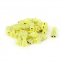 25pcs 6 6mm Insulated 12 10 AWG Gauge Wire Crimp Terminal Connector Yellow