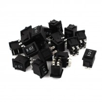 AC 250V 6A 125V 10A DPDT on Off on 3 Position 6pin Boat Rocker Switch 20pcs