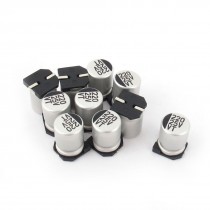 10pcs 220uF 25V SMD Aluminum Electrolytic Capacitors 8mm x 10mm