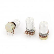 3 Pcs B10K 10K Ohm 13mm 3 Terminals Audio Single Linear Taper Potentiometer