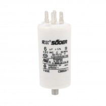 AC 450V 6uF 50 60Hz 8mm Thread 6 5cm Dia Washing Machine Motor Capacitor