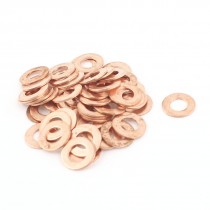 50pcs 7mmx14mmx1mm Copper Flat Washer Ring Oil Brake Line Seal Fitting Fasteners