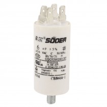 AC450V 6uF 50 60Hz 8mm Thread Washing Machine Motor Polypropylene Film Capacitor