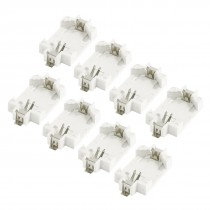 8 Pcs Button Coin Cell Batteries Socket Holder Case Off White for CR2032