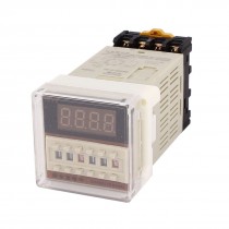 DH48S-1Z AC/DC 24V 8Pin LCD Digital Timer Time Delay Relay 0.01S-99H99M w Socket