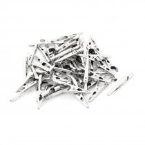 50 Pcs Electric Test Crocodile Alligator Clips Clamps Silver Tone